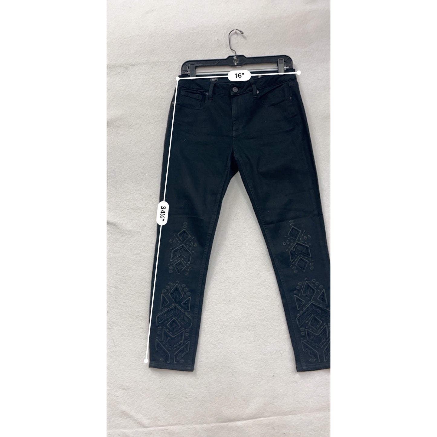 Miss Me Womens Black Ankle Skinny Jeans Size 29 With Embroidered Details #8149