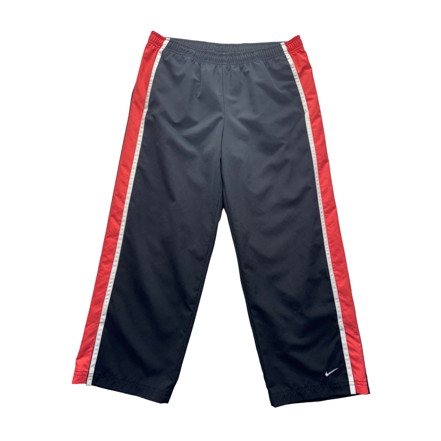 Nike Boys Black & Red Striped Athletic Track Pants Youth Size 8-10 #9925