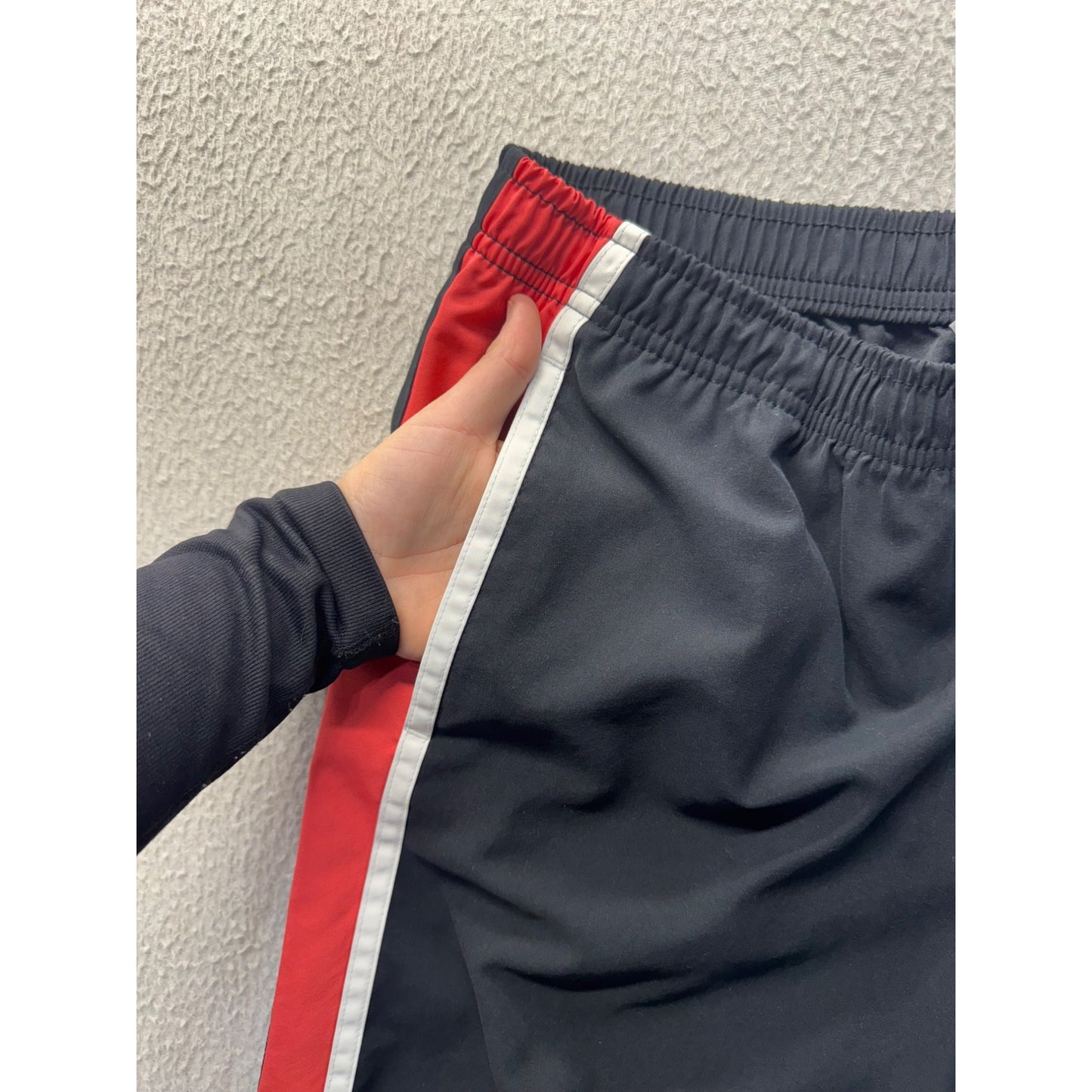 Nike Boys Black & Red Striped Athletic Track Pants Youth Size 8-10 #9925