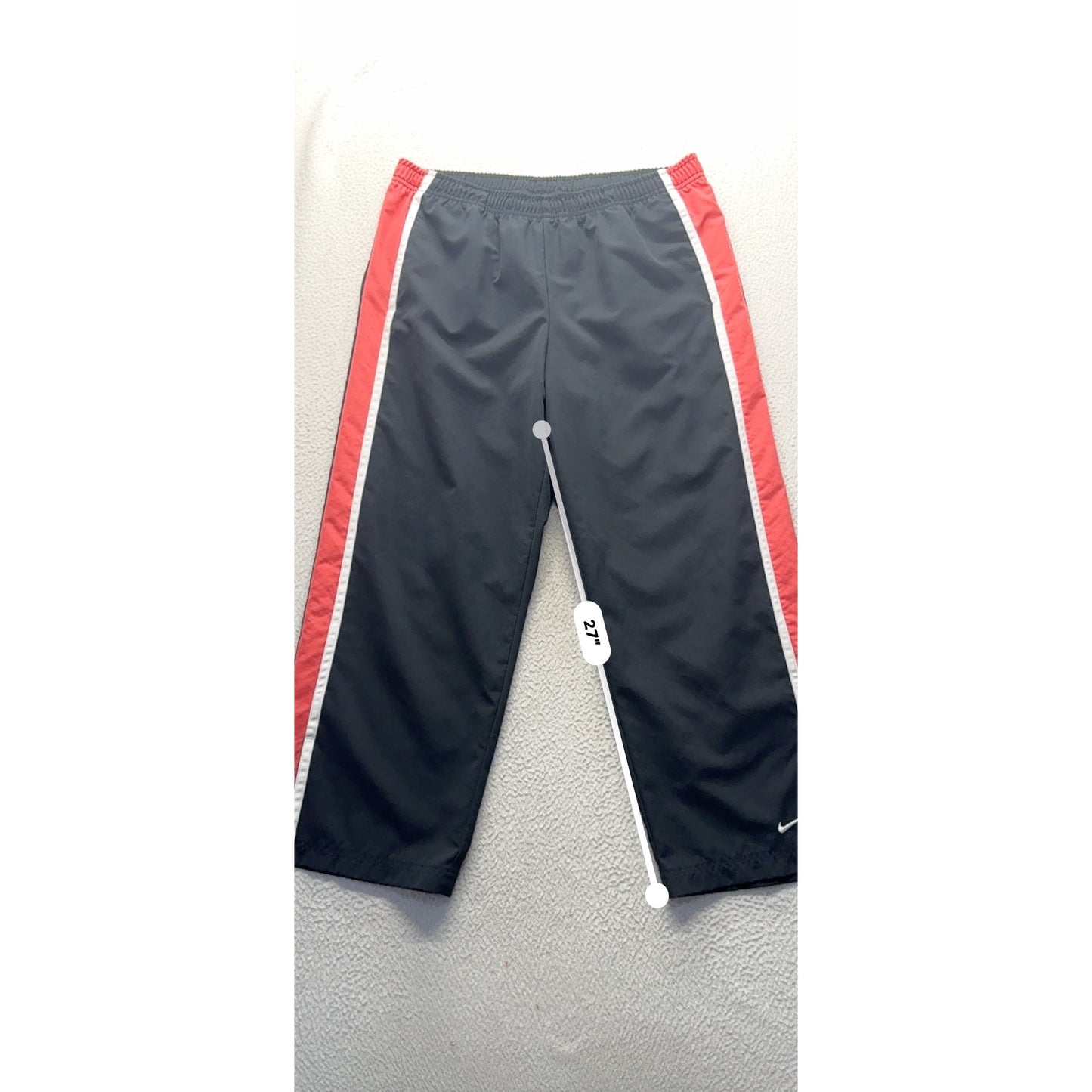 Nike Boys Black & Red Striped Athletic Track Pants Youth Size 8-10 #9925
