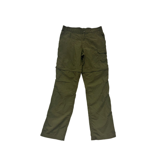 Columbia Convertible Cargo Pants Lightweight Nylon Olive Green L #122A