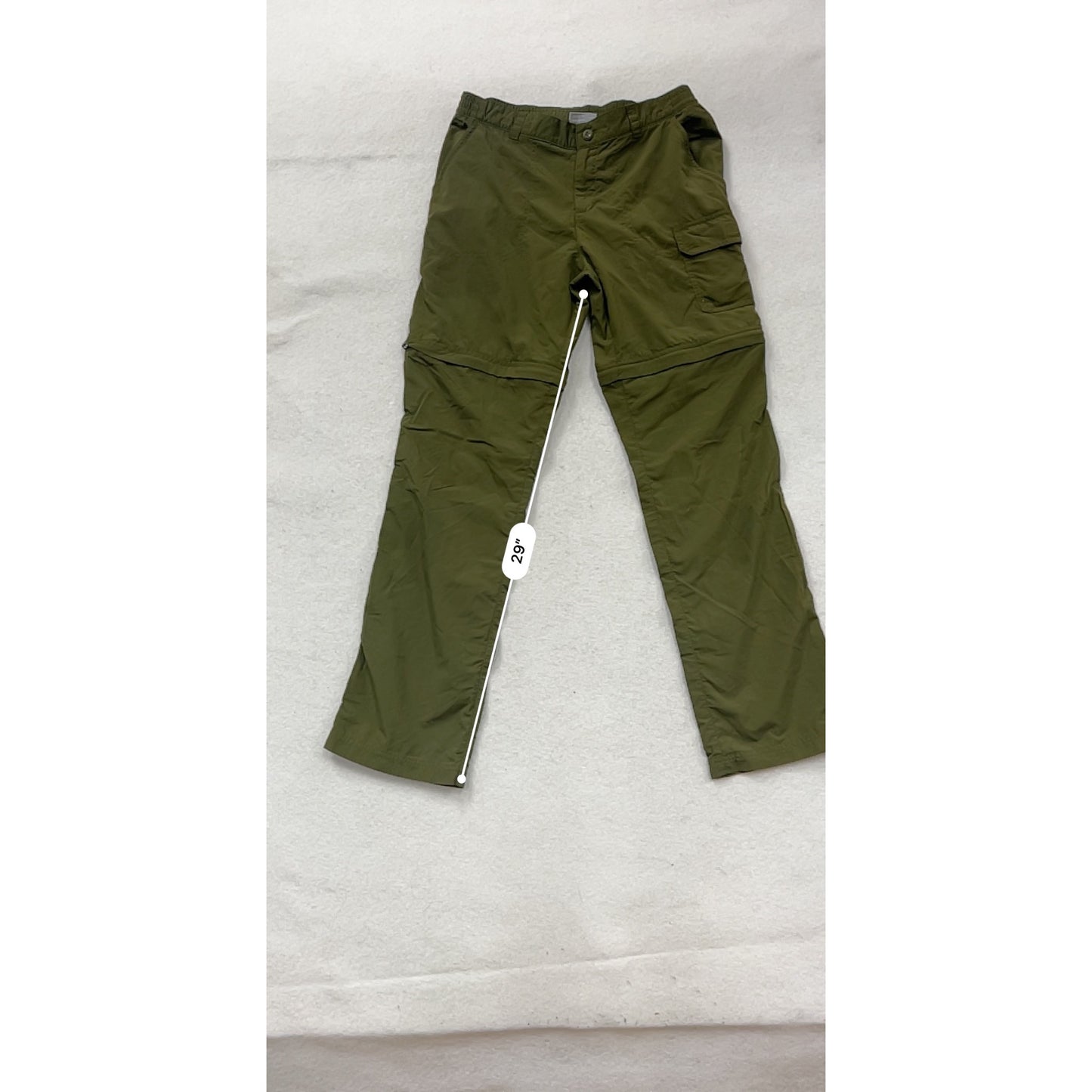Columbia Convertible Cargo Pants Lightweight Nylon Olive Green L #122A