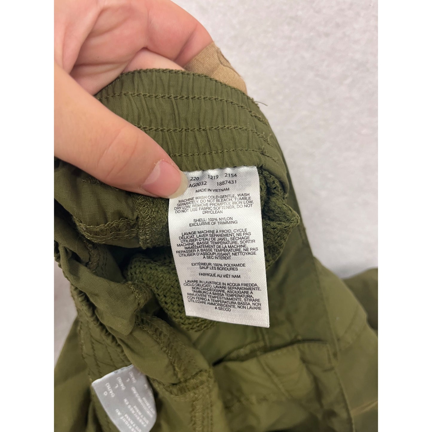 Columbia Convertible Cargo Pants Lightweight Nylon Olive Green L #122A