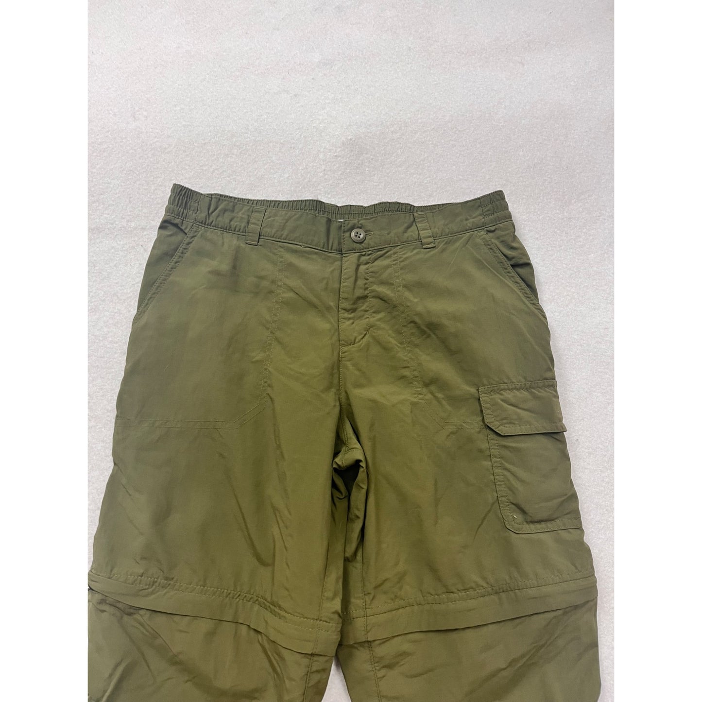 Columbia Convertible Cargo Pants Lightweight Nylon Olive Green L #122A