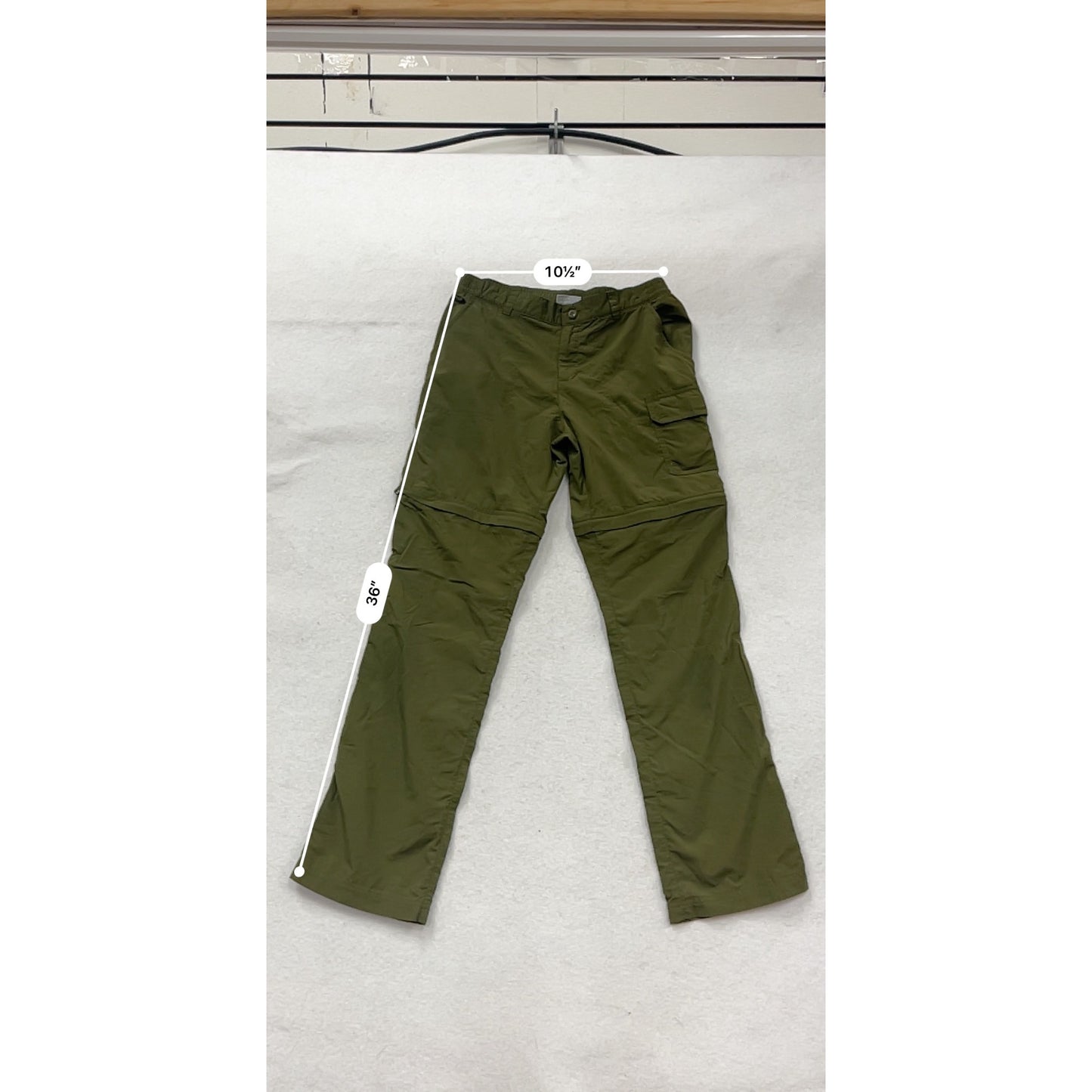 Columbia Convertible Cargo Pants Lightweight Nylon Olive Green L #122A