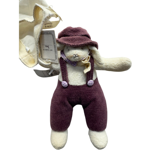 Bunnies By The Bay Sweet Buns Plush Toy In Overalls With Tote Bag New #9873