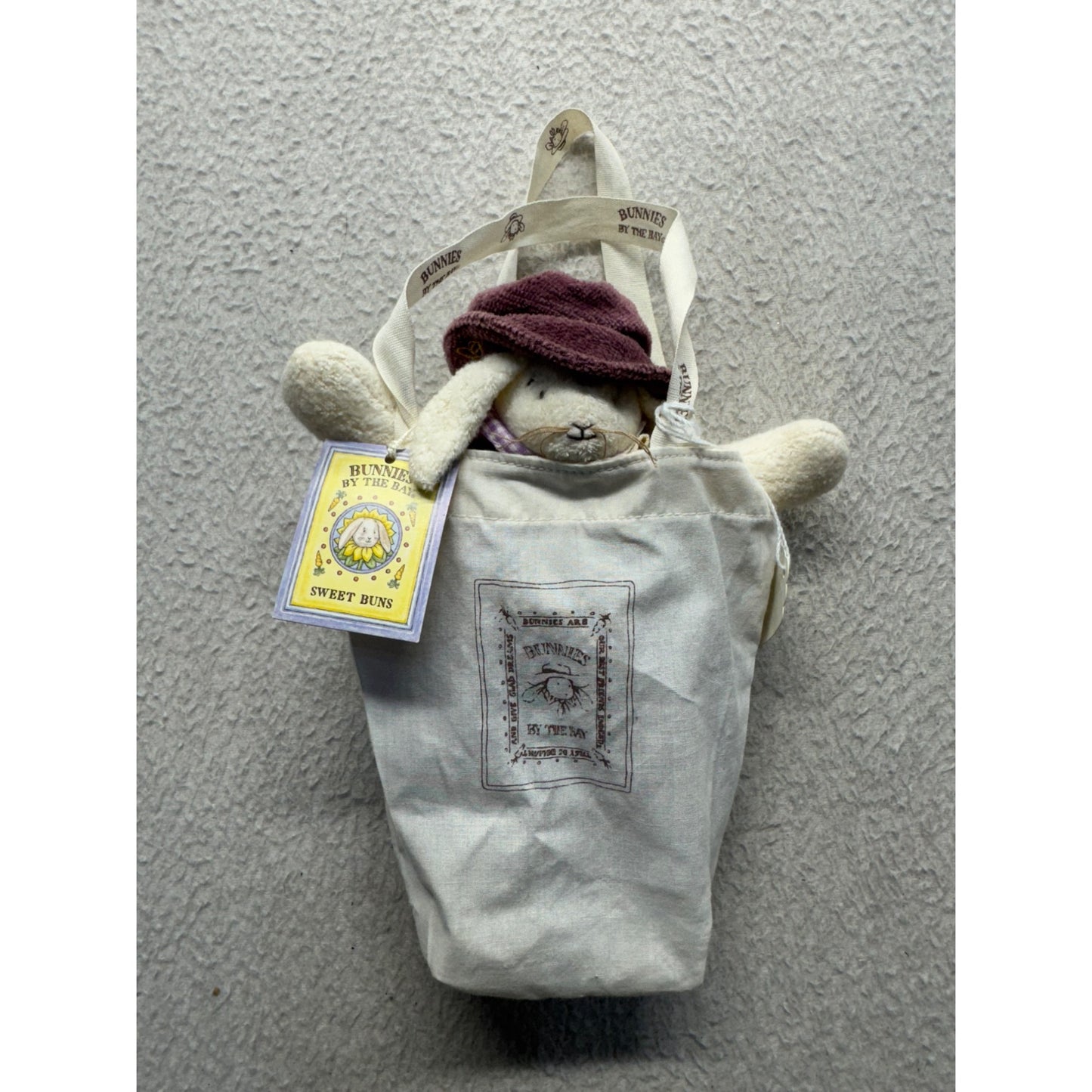 Bunnies By The Bay Sweet Buns Plush Toy In Overalls With Tote Bag New #9873