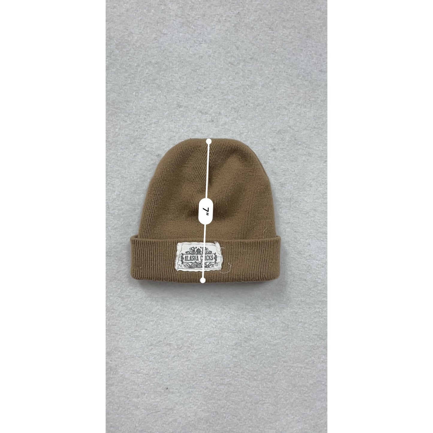 Alaska Chicks Brown Knit Beanie Hat With Logo Patch #31A