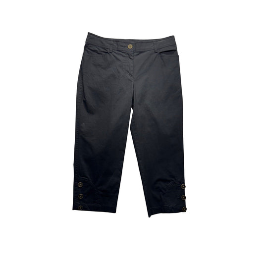 Chicos Black Button-Detail Cropped Pants Size 0 Short #165B