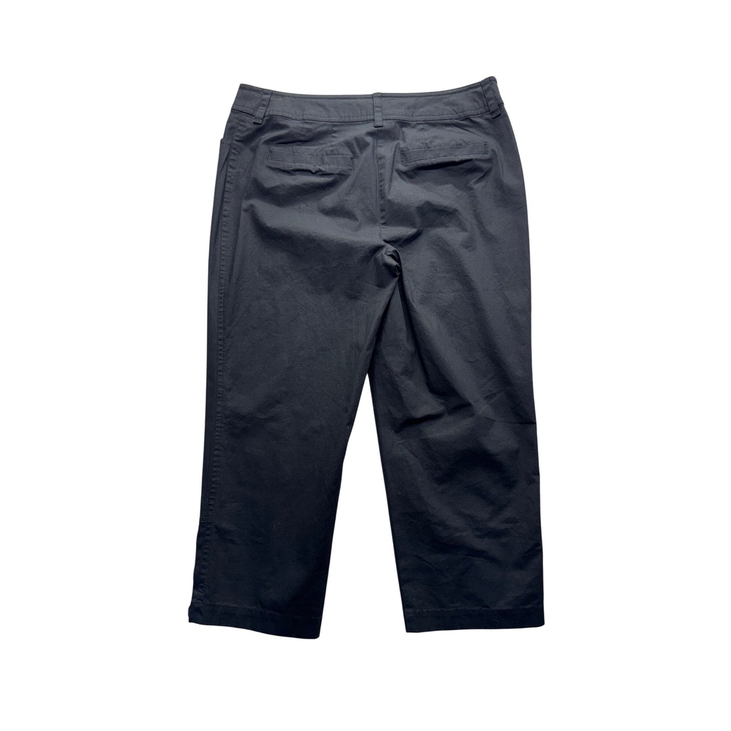 Chicos Black Button-Detail Cropped Pants Size 0 Short #165B