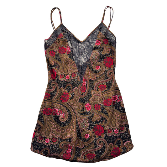 Victorias Secret Paisley Floral Lace Slip Dress With Adjustable Straps Size M #9601
