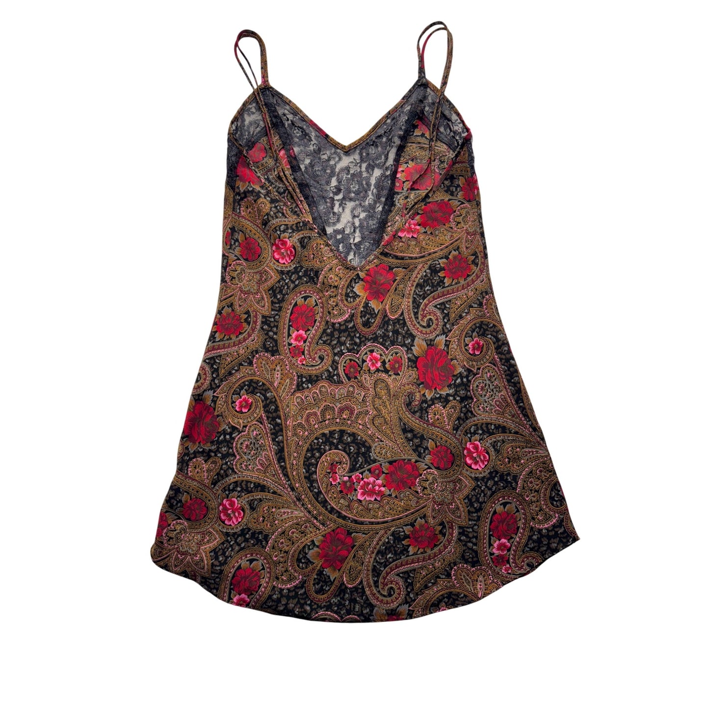 Victorias Secret Paisley Floral Lace Slip Dress With Adjustable Straps Size M #9601
