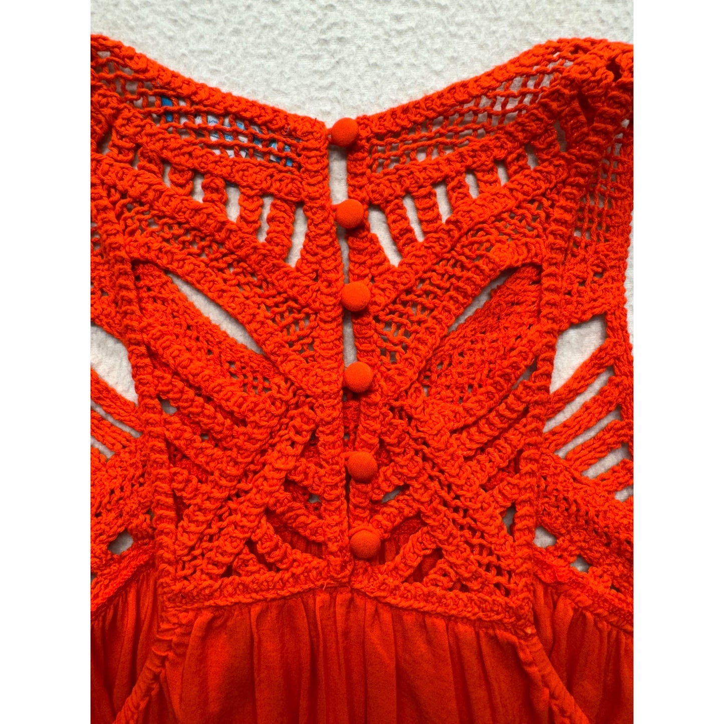 LAmour Nanette Lepore XL Red Sleeveless Crochet Back A-Line Dress 285B