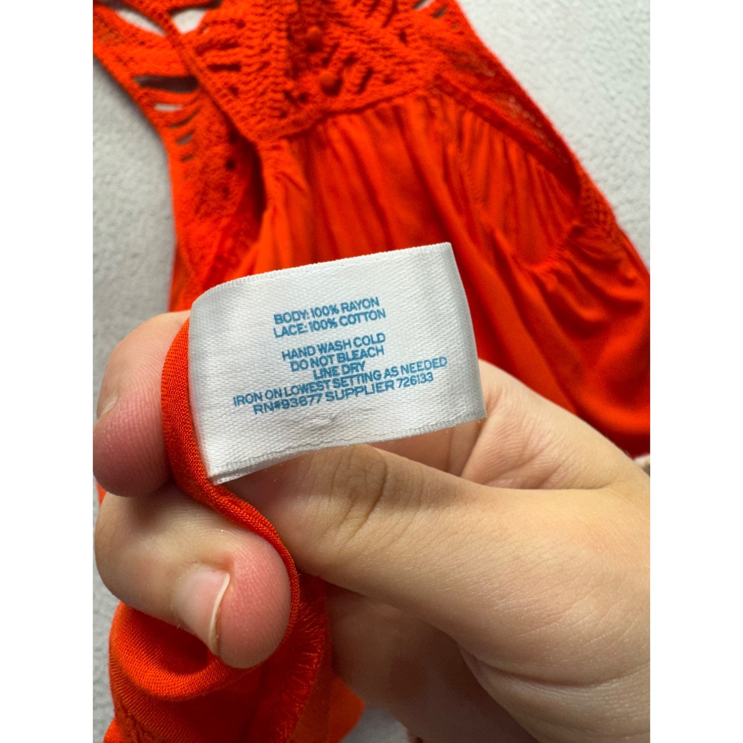 LAmour Nanette Lepore XL Red Sleeveless Crochet Back A-Line Dress 285B