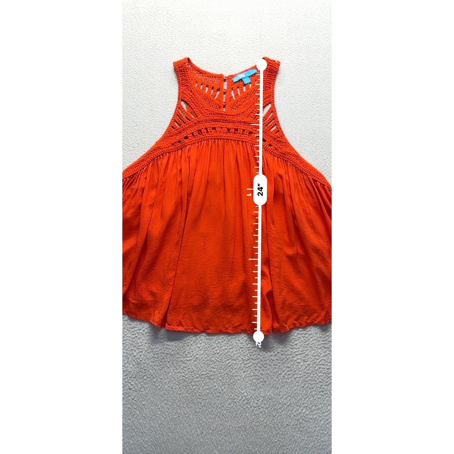 LAmour Nanette Lepore XL Red Sleeveless Crochet Back A-Line Dress 285B