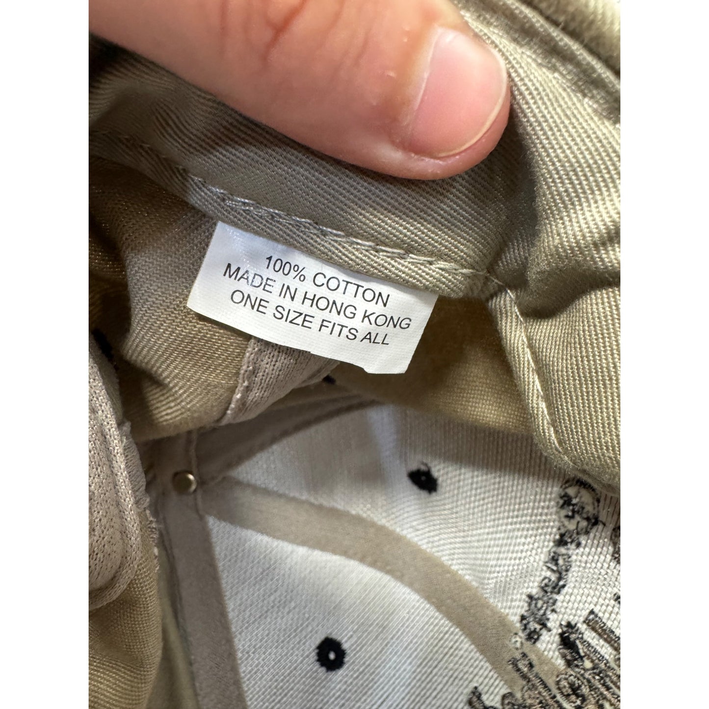 Polaris Established 1954 Embroidered Beige & Navy Adjustable Cotton #9763
