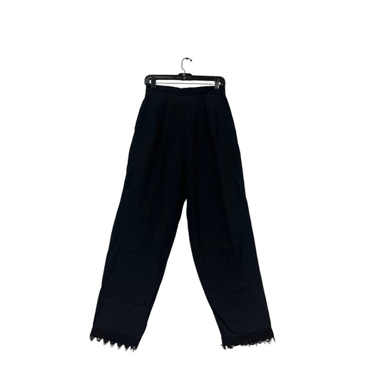 Black Pleated Pants With Lace Hem Size 12 By Rumours #130C