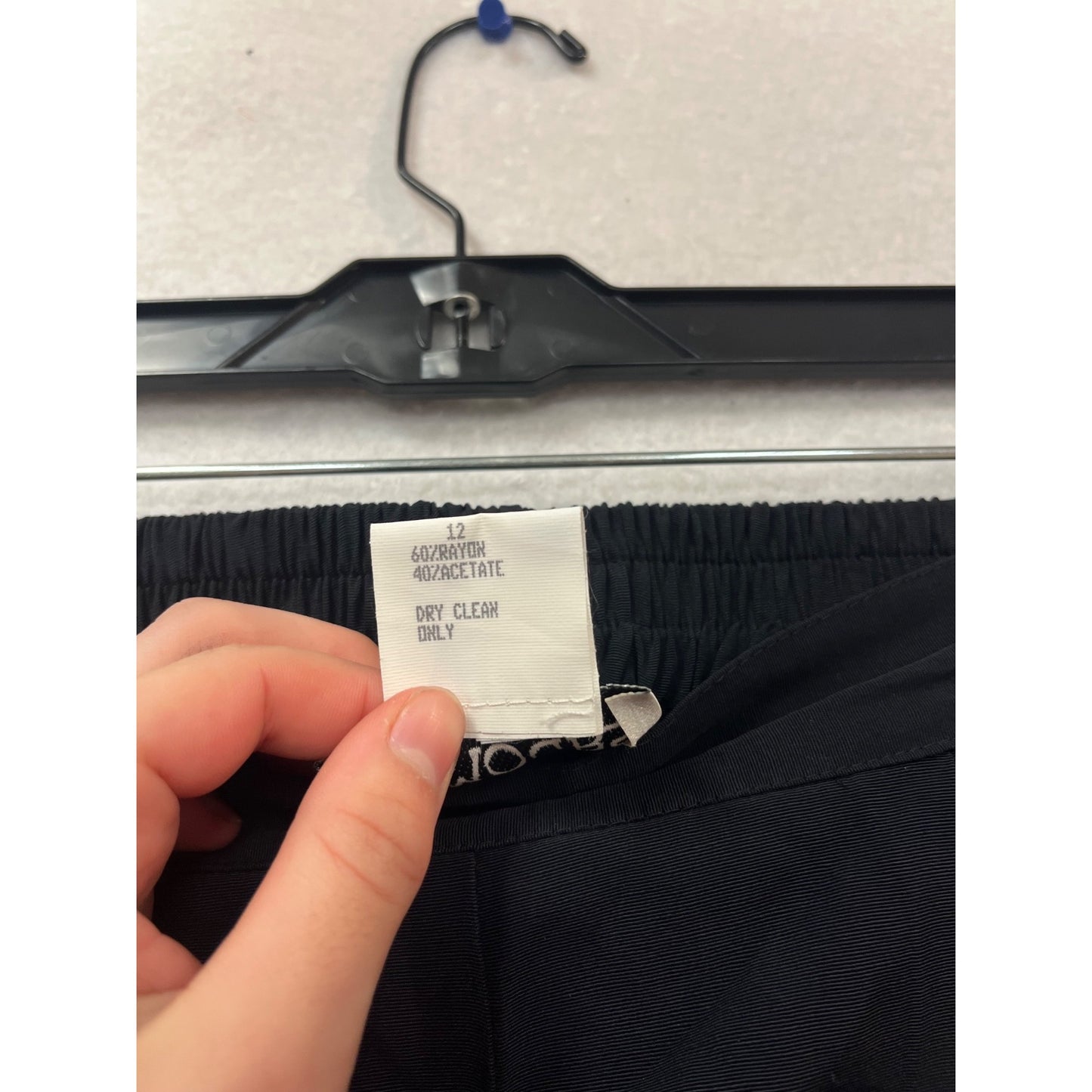 Black Pleated Pants With Lace Hem Size 12 By Rumours #130C