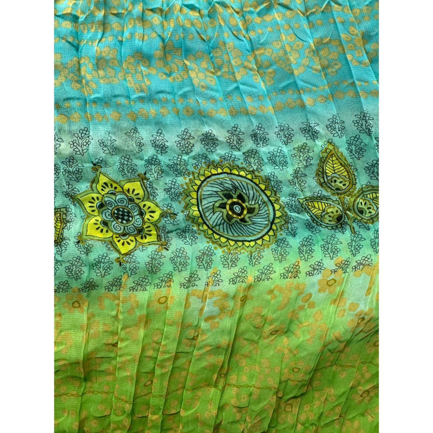 Coldwater Creek Vintage 90s Sleeveless Maxi Dress Green & Blue Boho Size 8 #9781