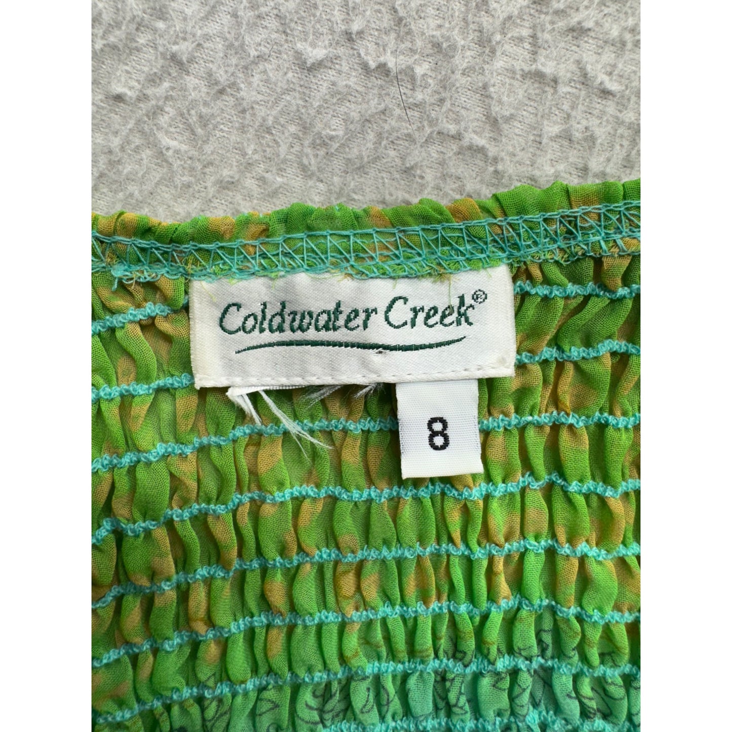 Coldwater Creek Vintage 90s Sleeveless Maxi Dress Green & Blue Boho Size 8 #9781