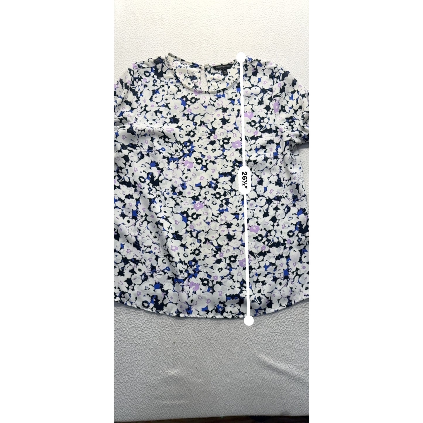 Banana Republic Floral Long Sleeve Blouse With Tie Cuffs M 100% Polyester #9936