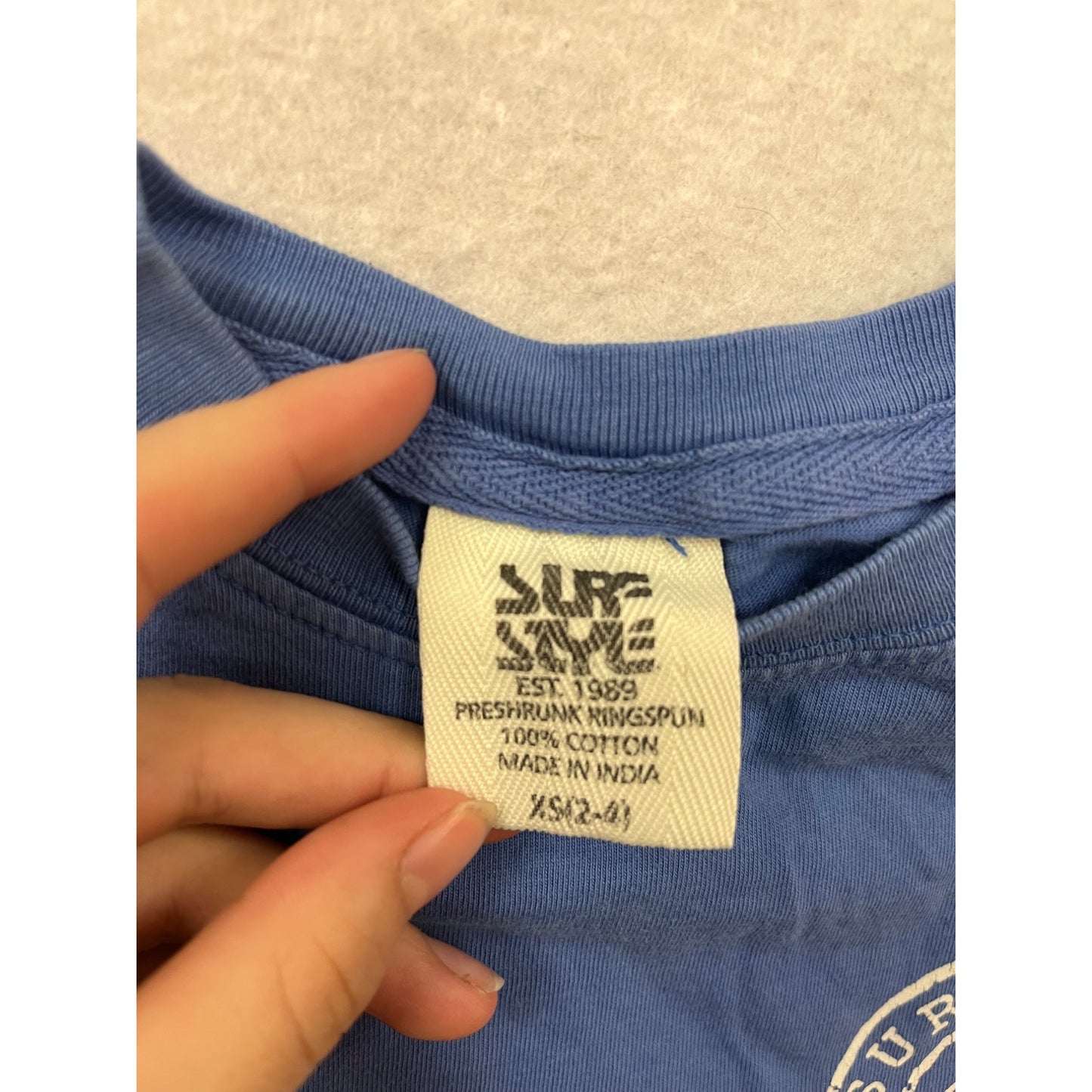 Surf Style Boys Blue T-Shirt Size XS Cotton Crew Neck #867A