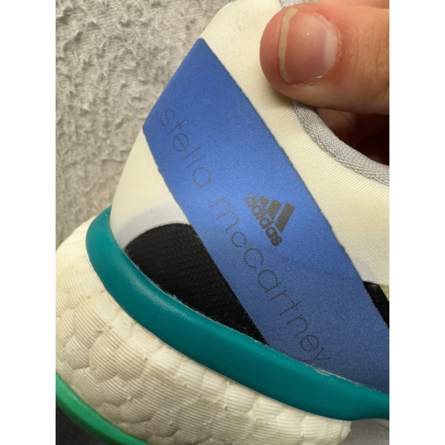 Adidas Stella McCartney Barricade Tennis Shoes White Blue Green Size 8.5 #9791