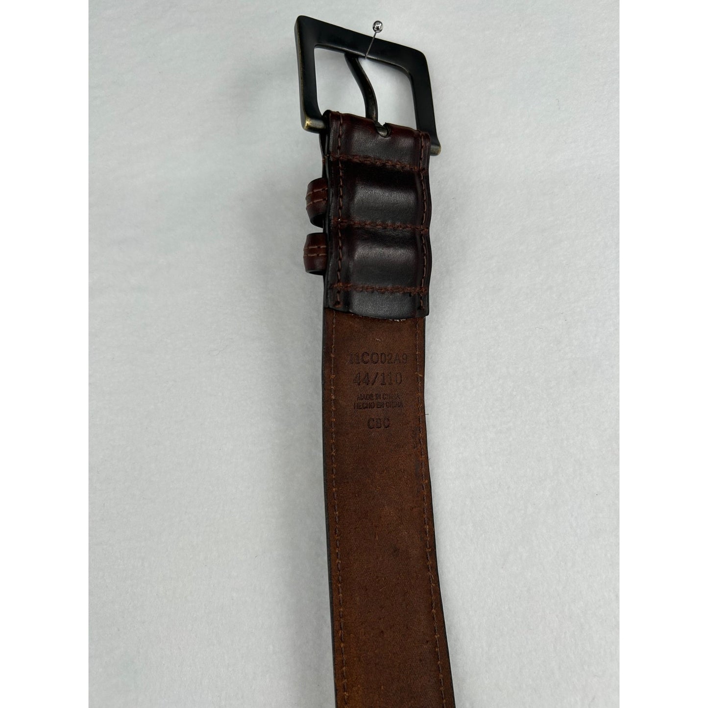 Columbia Mens Genuine Leather Belt Size 44/110 Dark Brown Durable & Stylish Accessory #6479