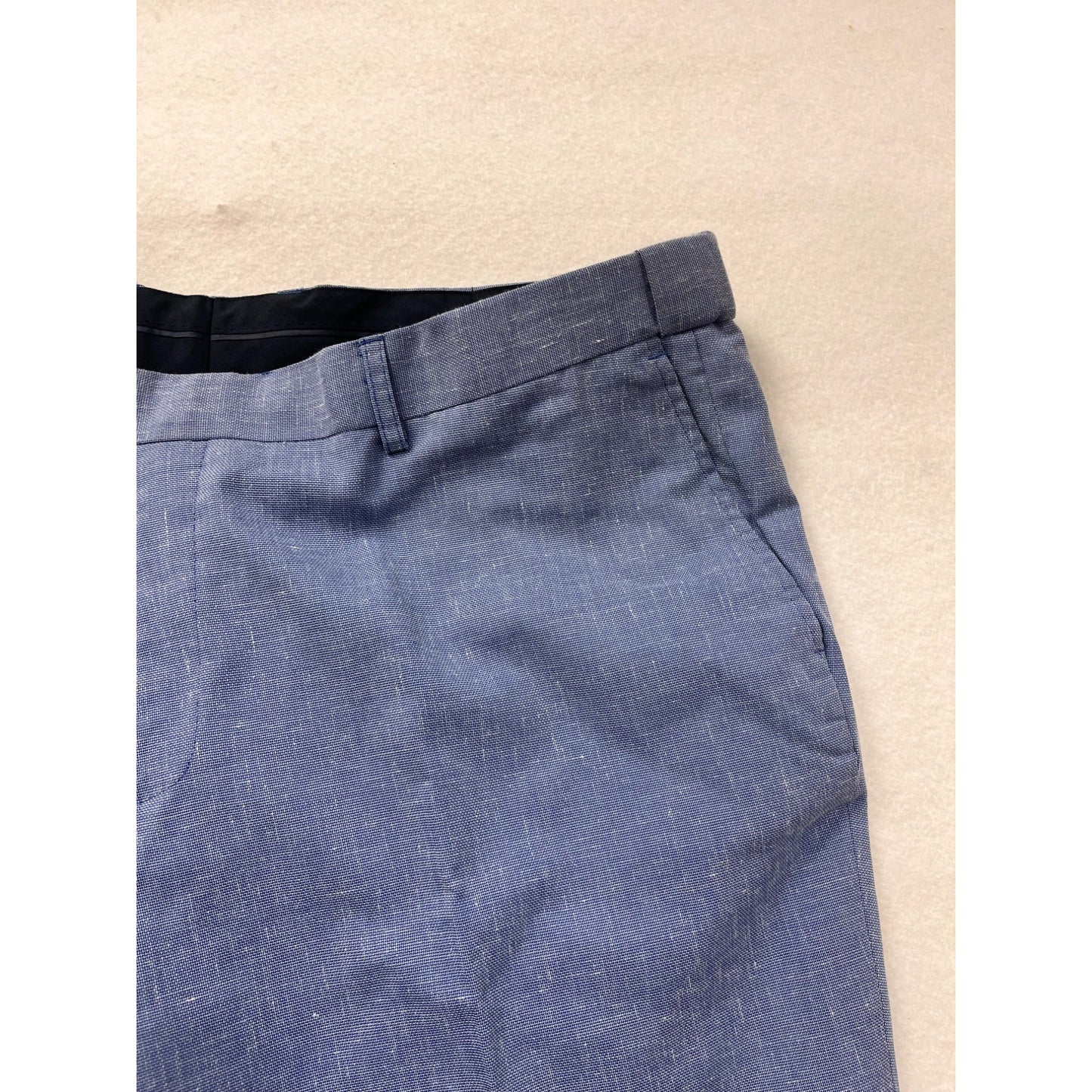 Johnny Bigg Mens Blue Trousers Polyester & Linen Blend #6075