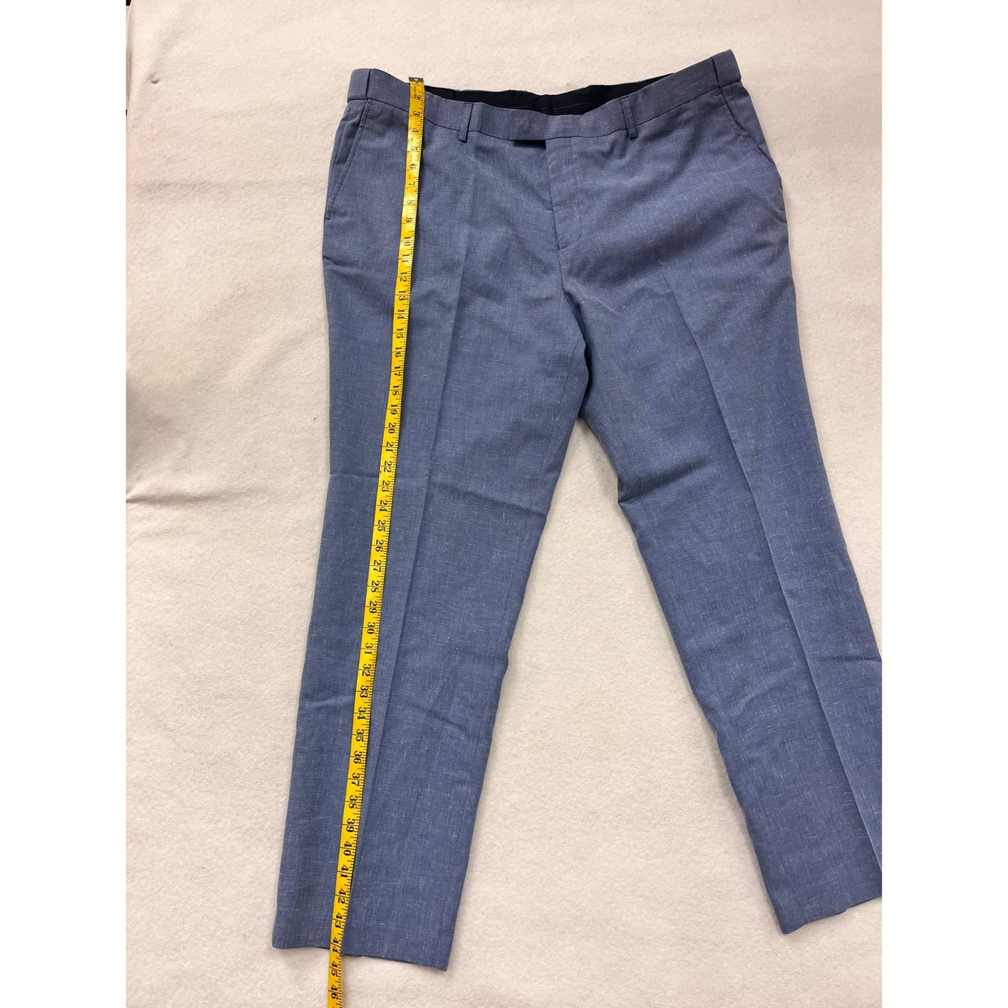 Johnny Bigg Mens Blue Trousers Polyester & Linen Blend #6075