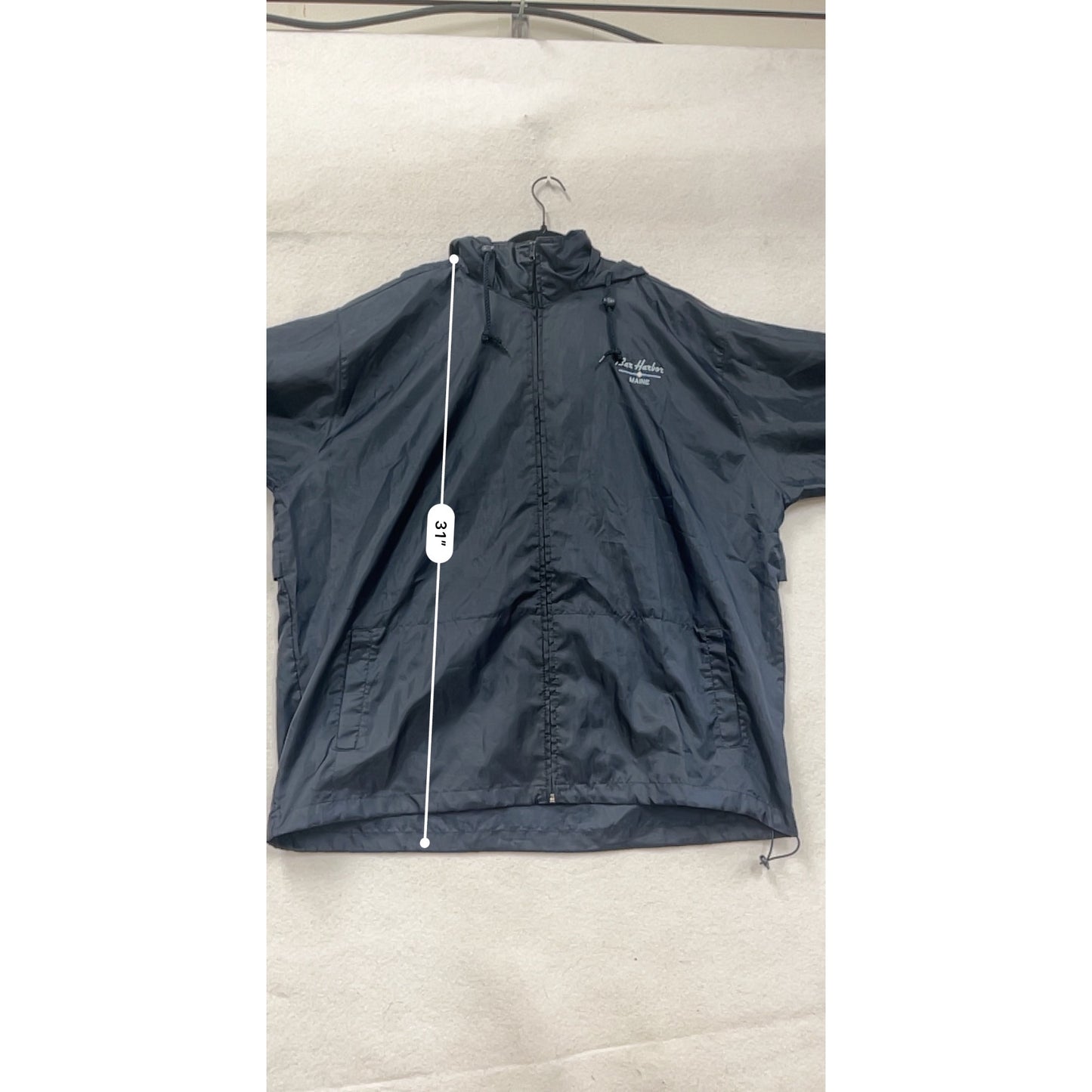 Navy Blue Jak Pac Hooded Windbreaker Jacket 2X #8546