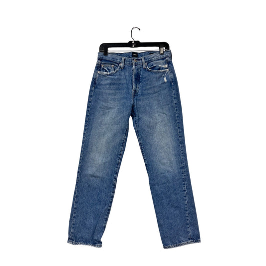 Edwin Womens Size 6 Blue Distressed Straight-Leg High-Waisted Jeans 100% Cotton #6702