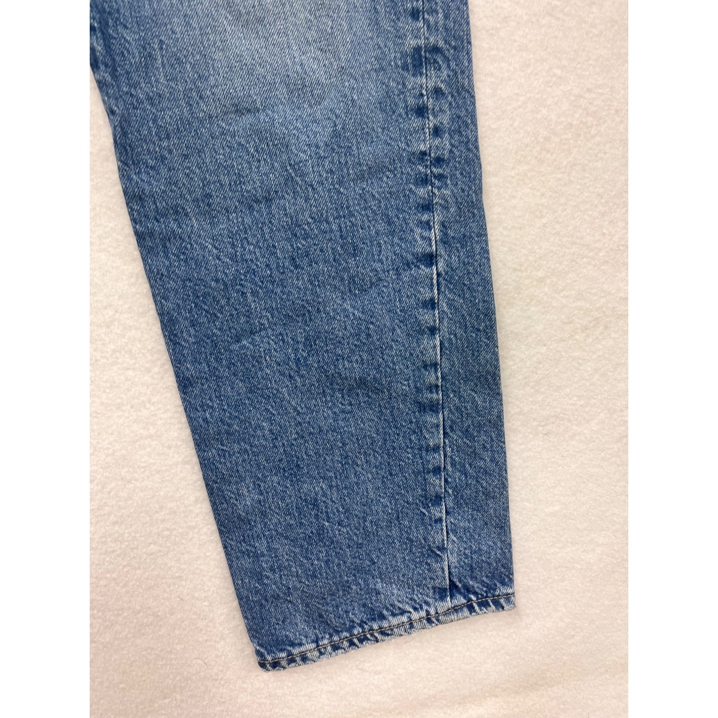 Edwin Womens Size 6 Blue Distressed Straight-Leg High-Waisted Jeans 100% Cotton #6702