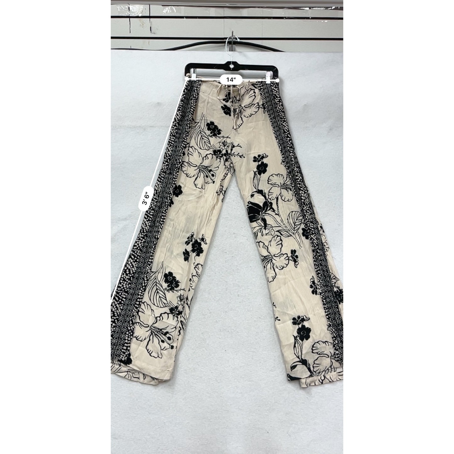 Rewash Large Floral Print Rayon Pants #679A