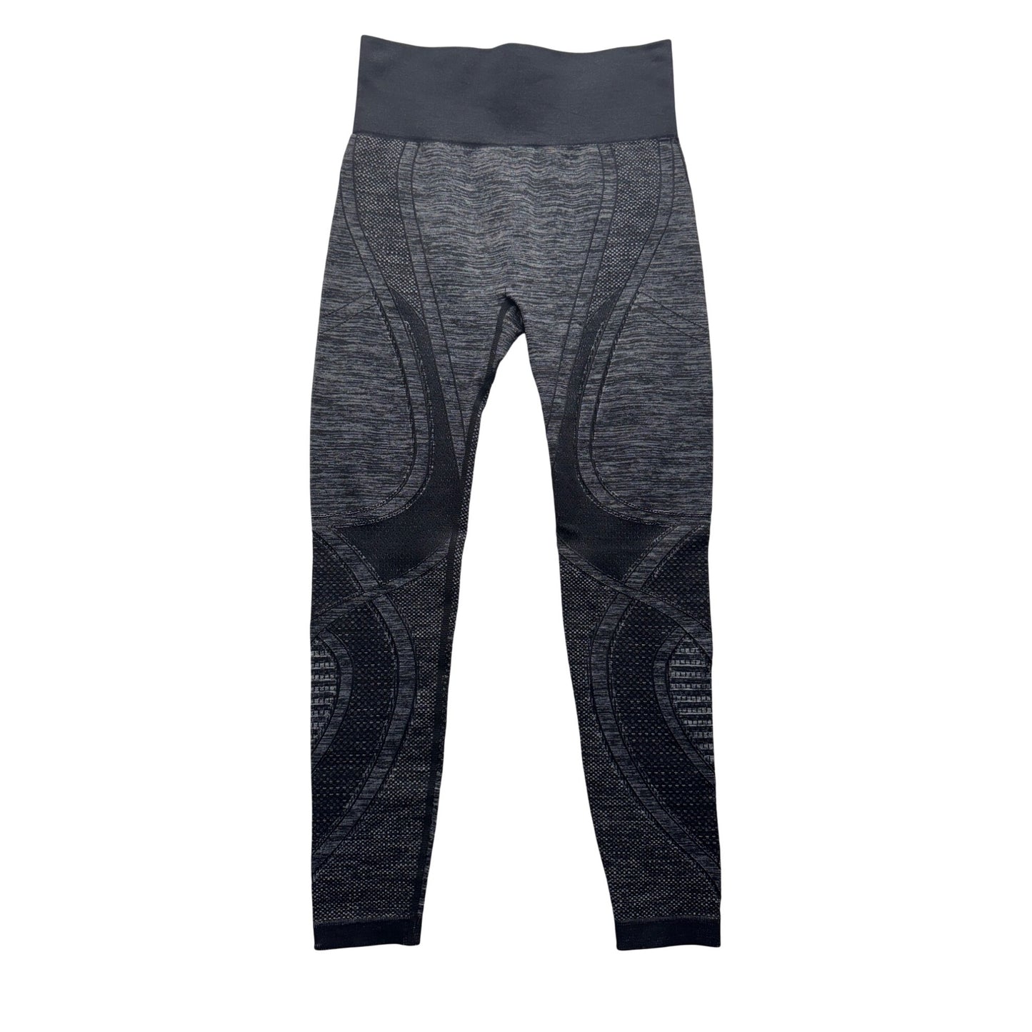Seamless Gray & Black High-Waisted Leggings Size S Stretchy #9921