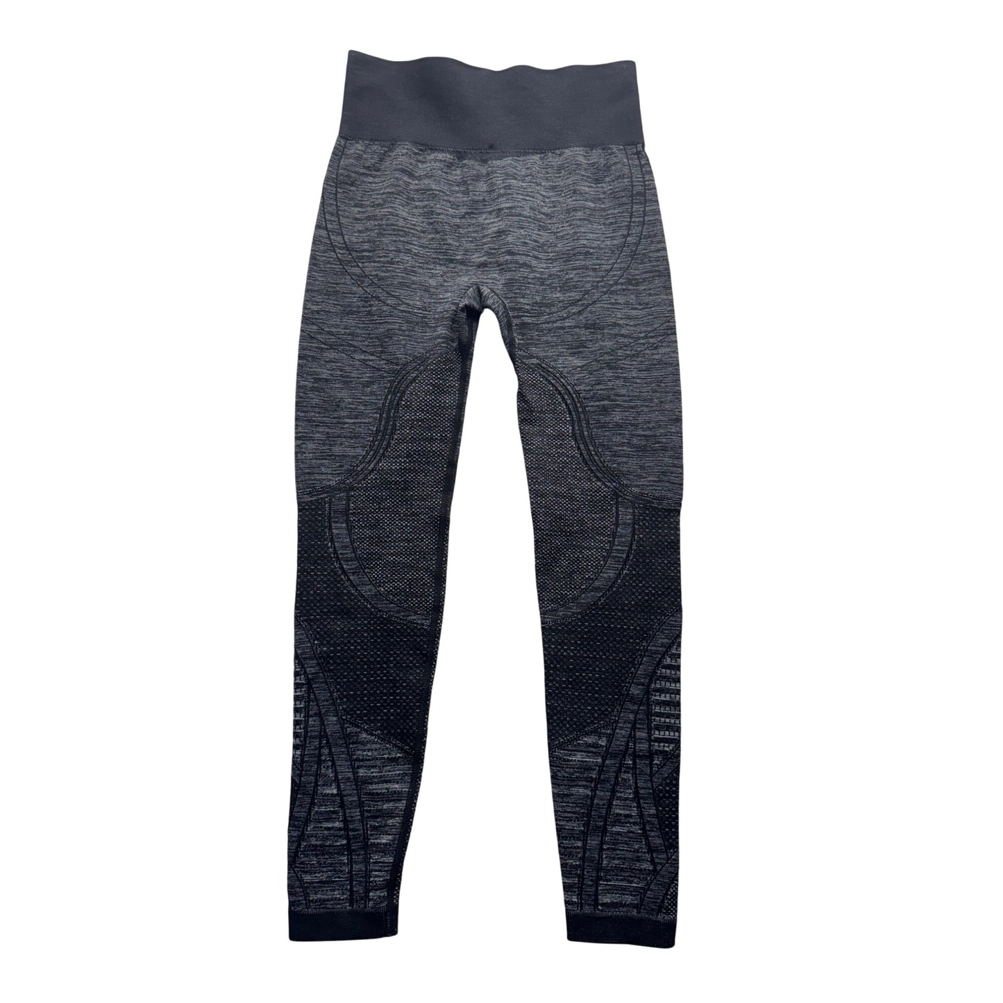 Seamless Gray & Black High-Waisted Leggings Size S Stretchy #9921