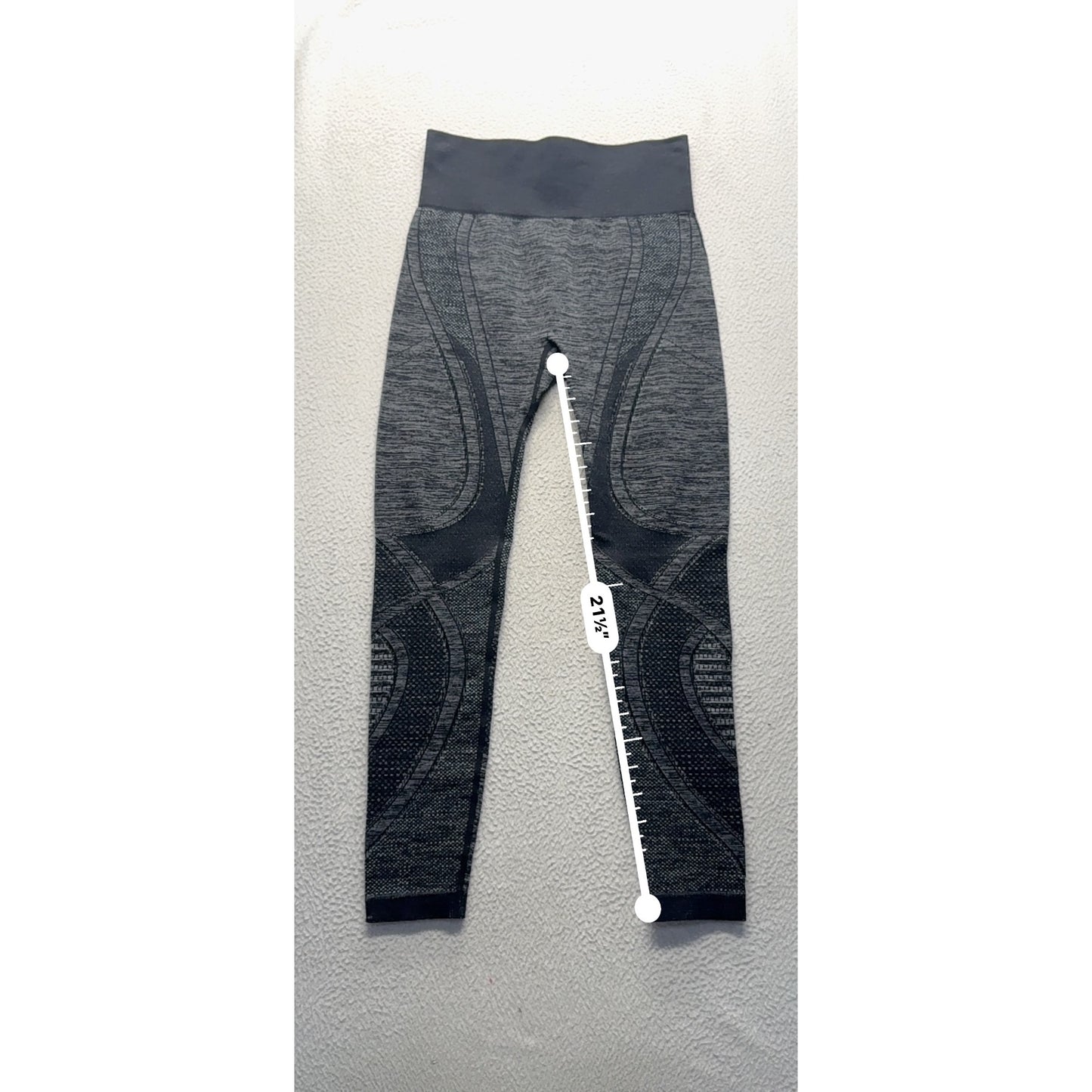 Seamless Gray & Black High-Waisted Leggings Size S Stretchy #9921
