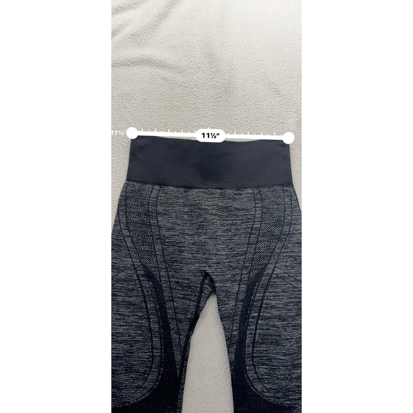Seamless Gray & Black High-Waisted Leggings Size S Stretchy #9921