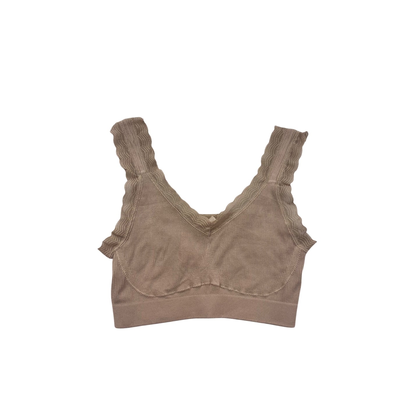 Hanes Signature Seamless Ribbed Bralette In Beige #182A