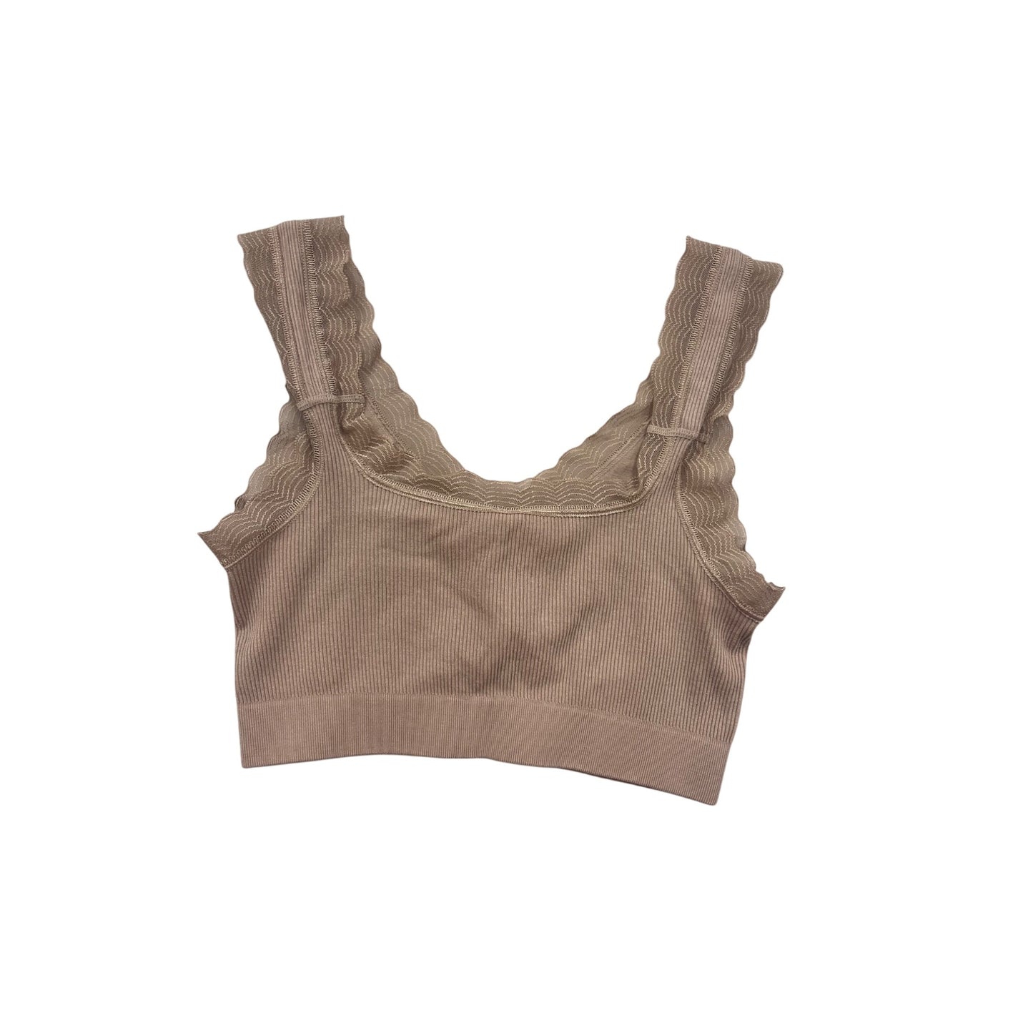 Hanes Signature Seamless Ribbed Bralette In Beige #182A