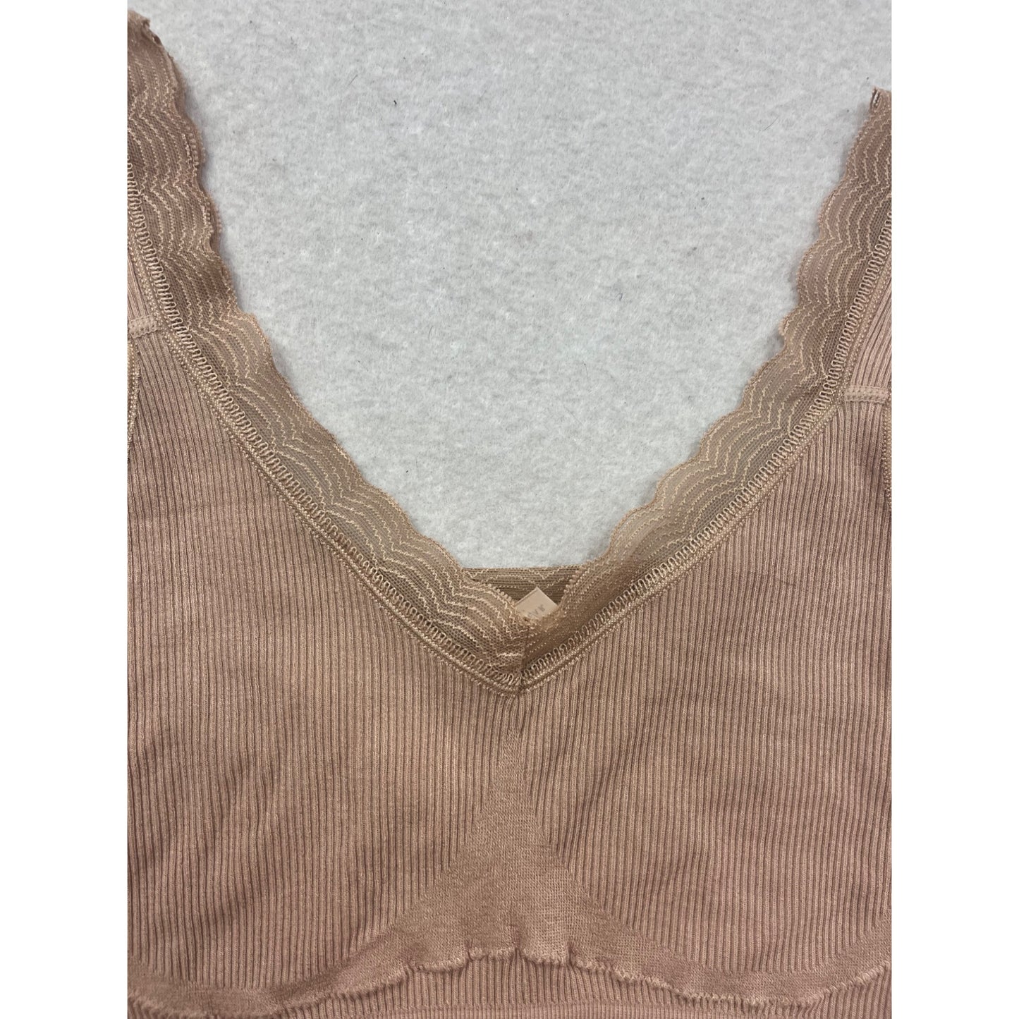 Hanes Signature Seamless Ribbed Bralette In Beige #182A