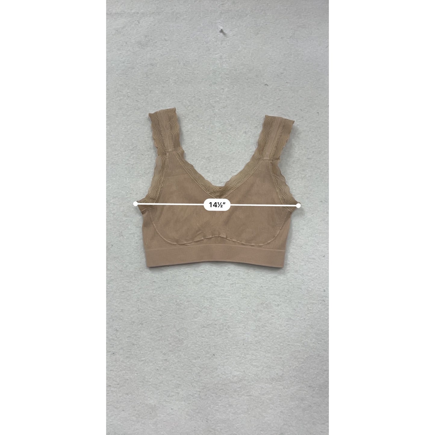 Hanes Signature Seamless Ribbed Bralette In Beige #182A