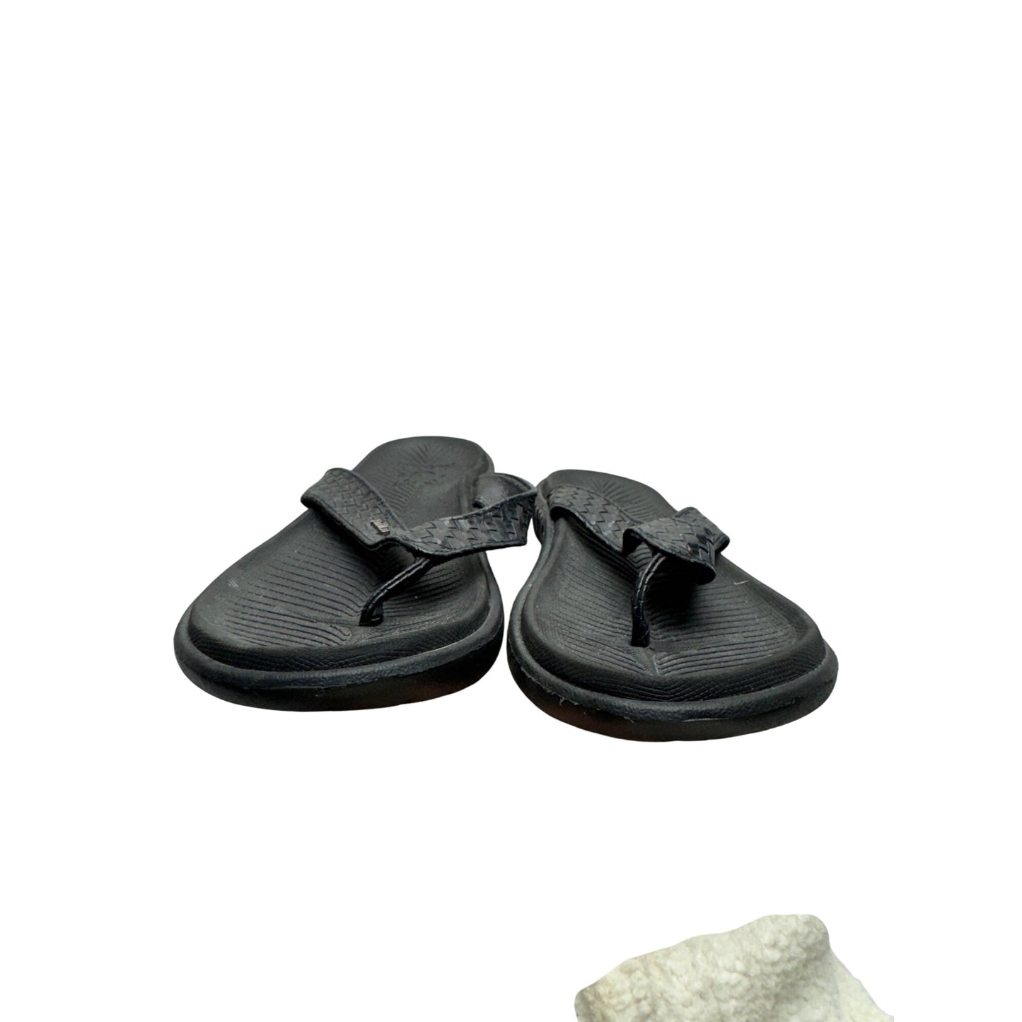 Black Slip-On Textured Flip Flop Sandals With Cushioned Sole Size 42 EU #9835