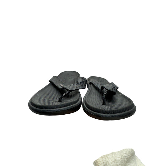 Black Slip-On Textured Flip Flop Sandals With Cushioned Sole Size 42 EU #9835
