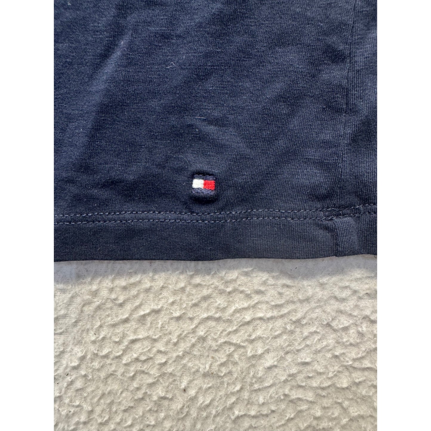 Tommy Hilfiger Navy Blue Puff Sleeve Embroidered T-Shirt Size M #9719