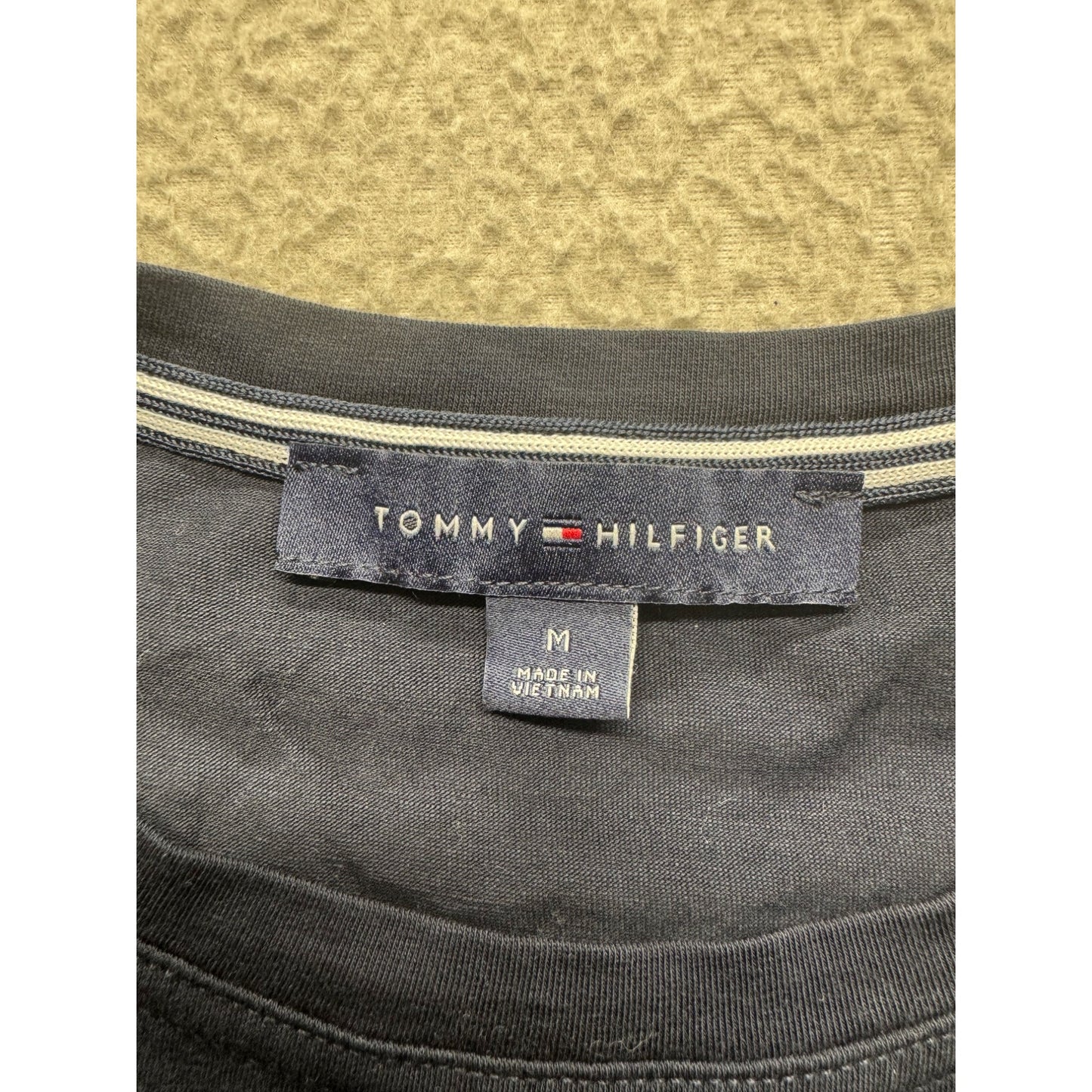 Tommy Hilfiger Navy Blue Puff Sleeve Embroidered T-Shirt Size M #9719