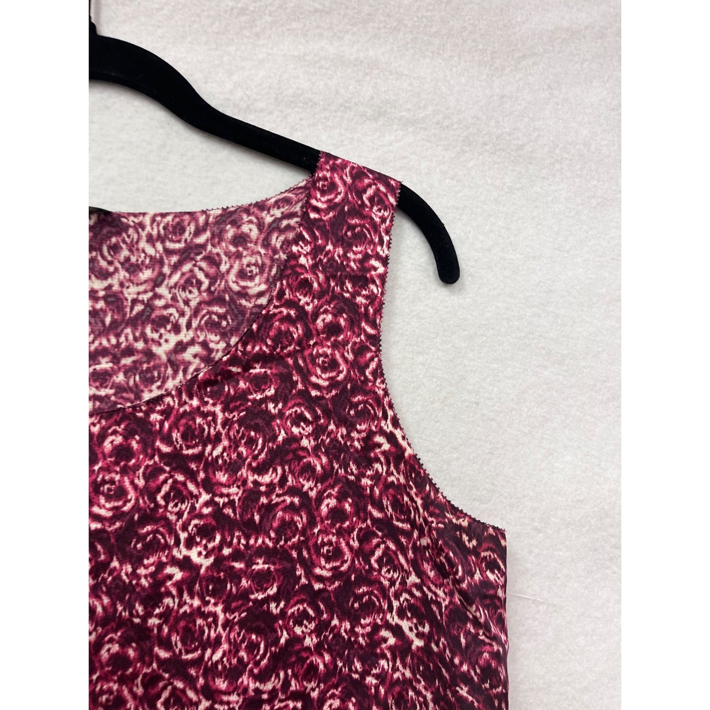 Ann Taylor Womens Petite Sleeveless Top MP Pink & White Floral Print 100% Silk #6735