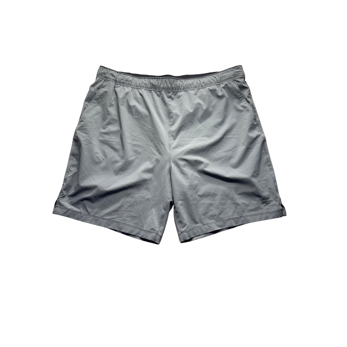 Speedo Mens Gray Swim Shorts With Elastic Waist & Back Pocket XXLT #9575