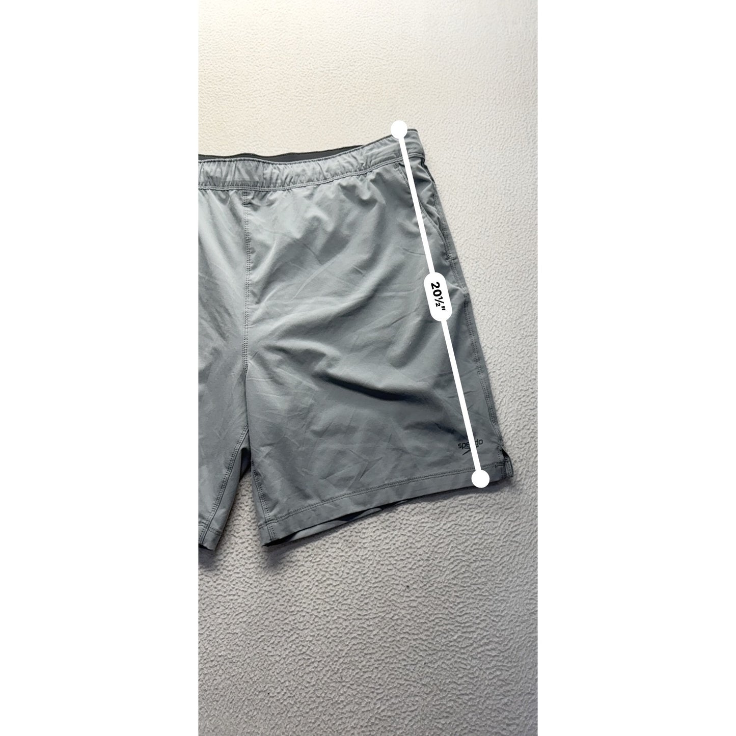 Speedo Mens Gray Swim Shorts With Elastic Waist & Back Pocket XXLT #9575
