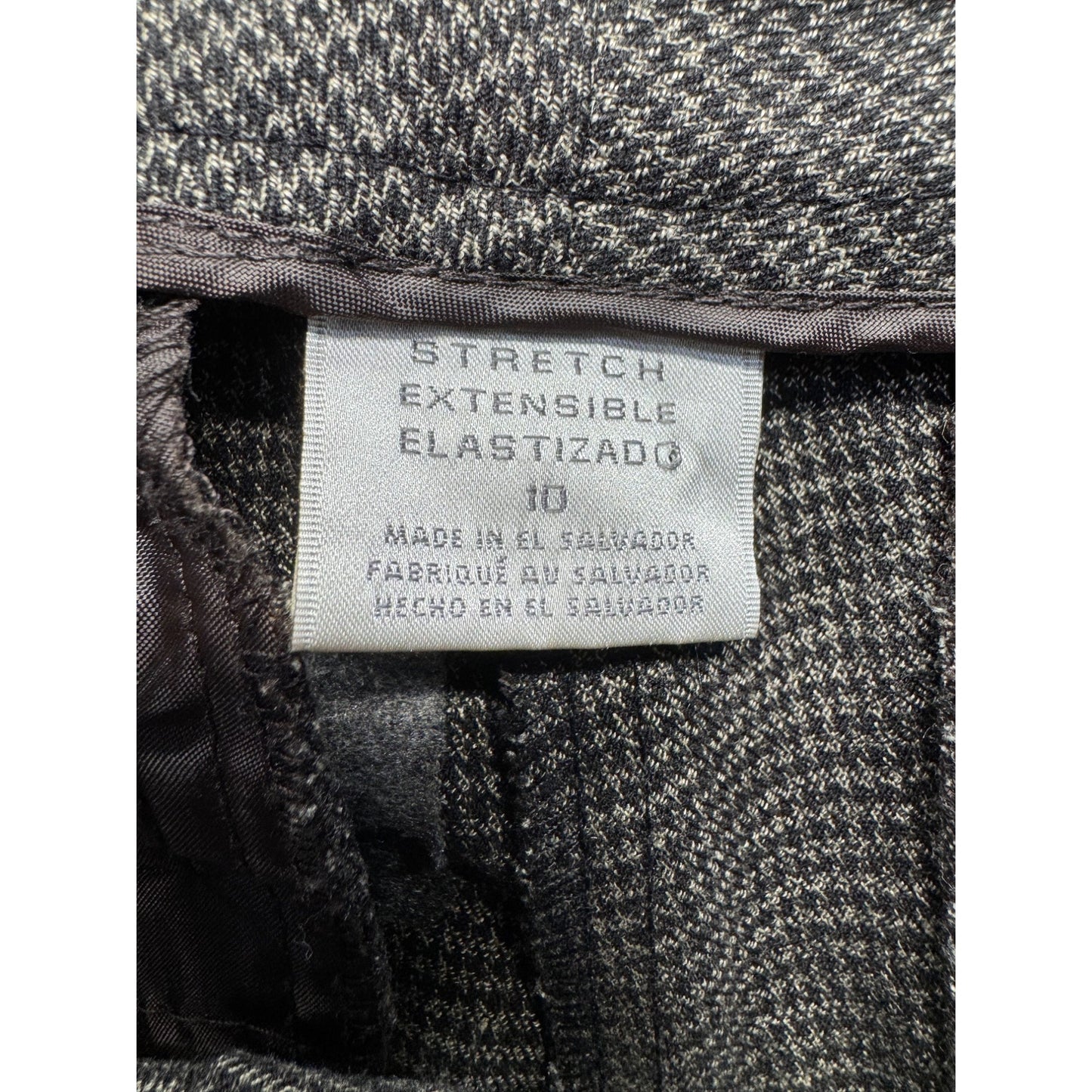 Van Heusen Studio Stretch Trousers Size 10 Gray Textured Polyester Blend #9265